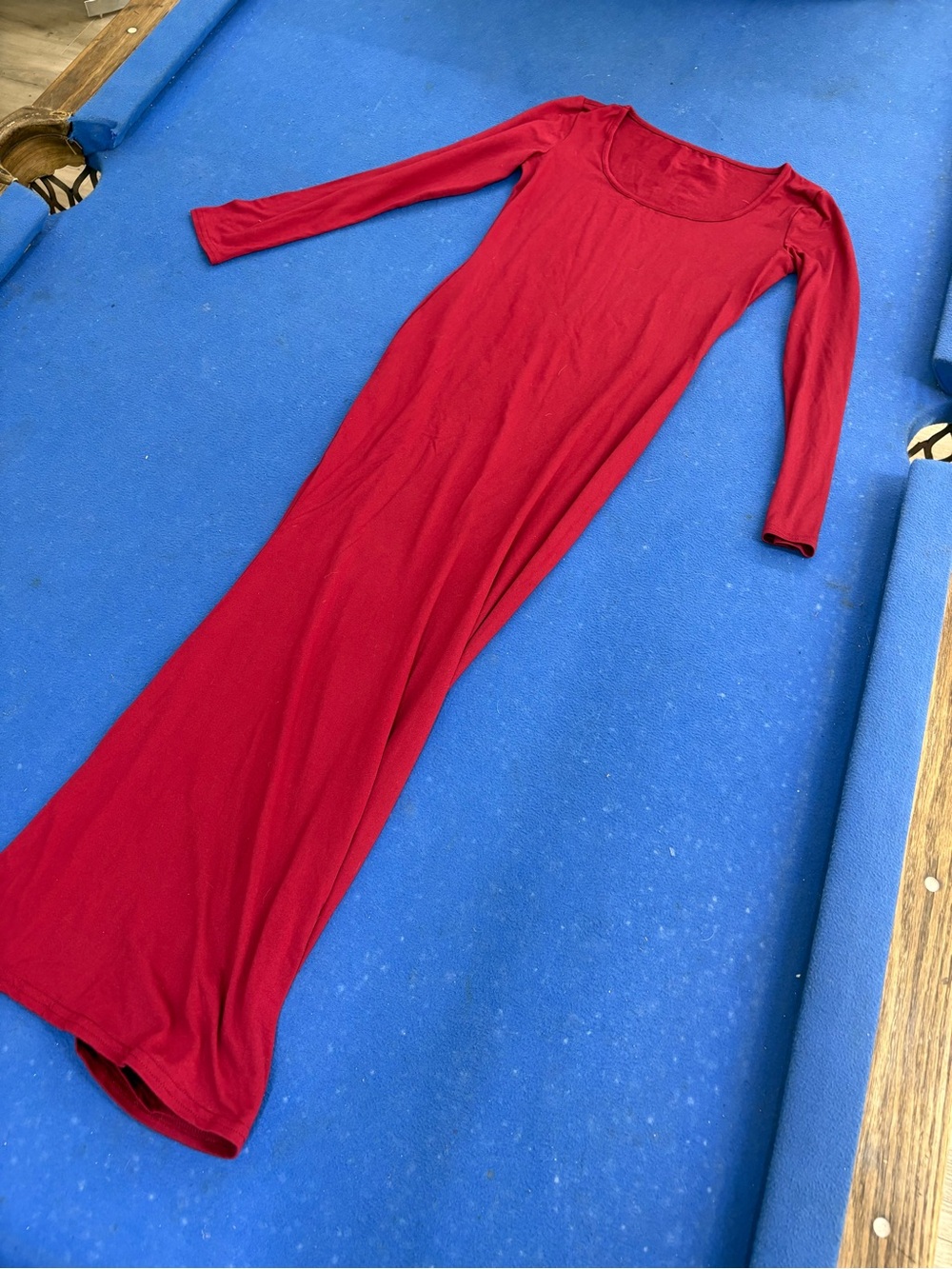Women's Long Sleeve Red Maxi Dress